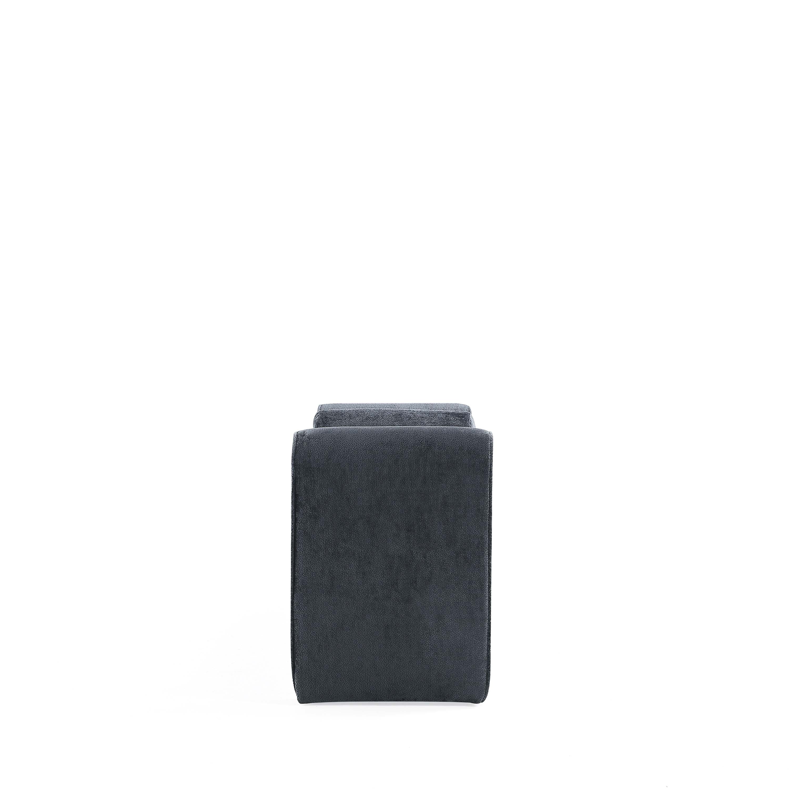 Alt View 4. Manhattan Comfort - Concord Modern Glam Chenille Accent Bench - Black.
