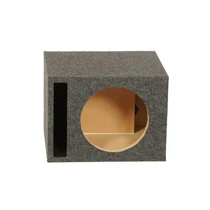 Front. QPower - Q Power Single 12-Inch Vented Heavy Duty Subwoofer Enclosure, Charcoal Grey - CHARCOAL GREY.