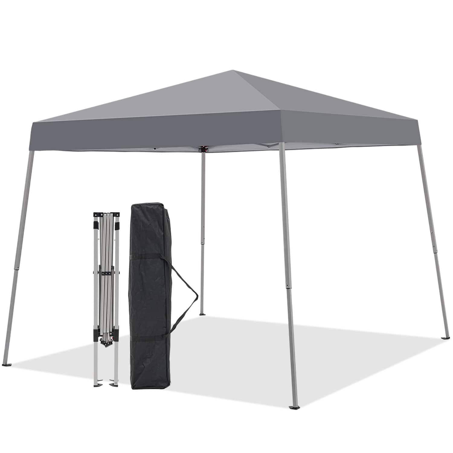Ainfox - 10x10Ft Slant leg Pop Up Canopy Tent,Portable Instant Folding Shelter Gazebos - Dark Gray