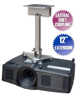 PCMD, LLC - Projector Ceiling Mount Compatible with Acer A1200 A1300W A1500 AW331 AX331 B110 B120 B150 (Lateral Shift 12-Inch Ext) - Aluminum