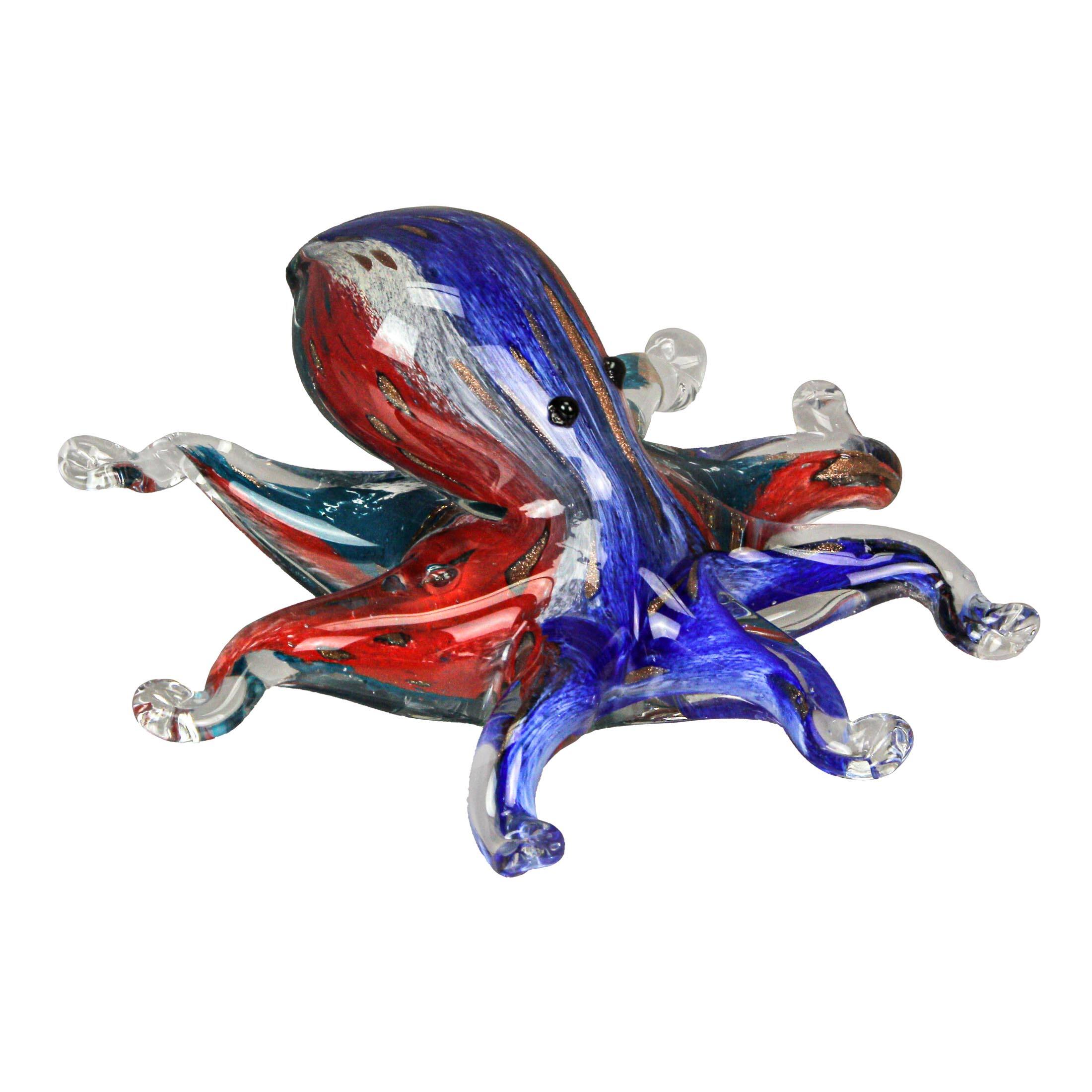 Alt View 1. Chesapeake Bay - 7 In Multicolor Blown Glass Octopus Paperweight Figurine Home Decor Sculpture - Multicolored.