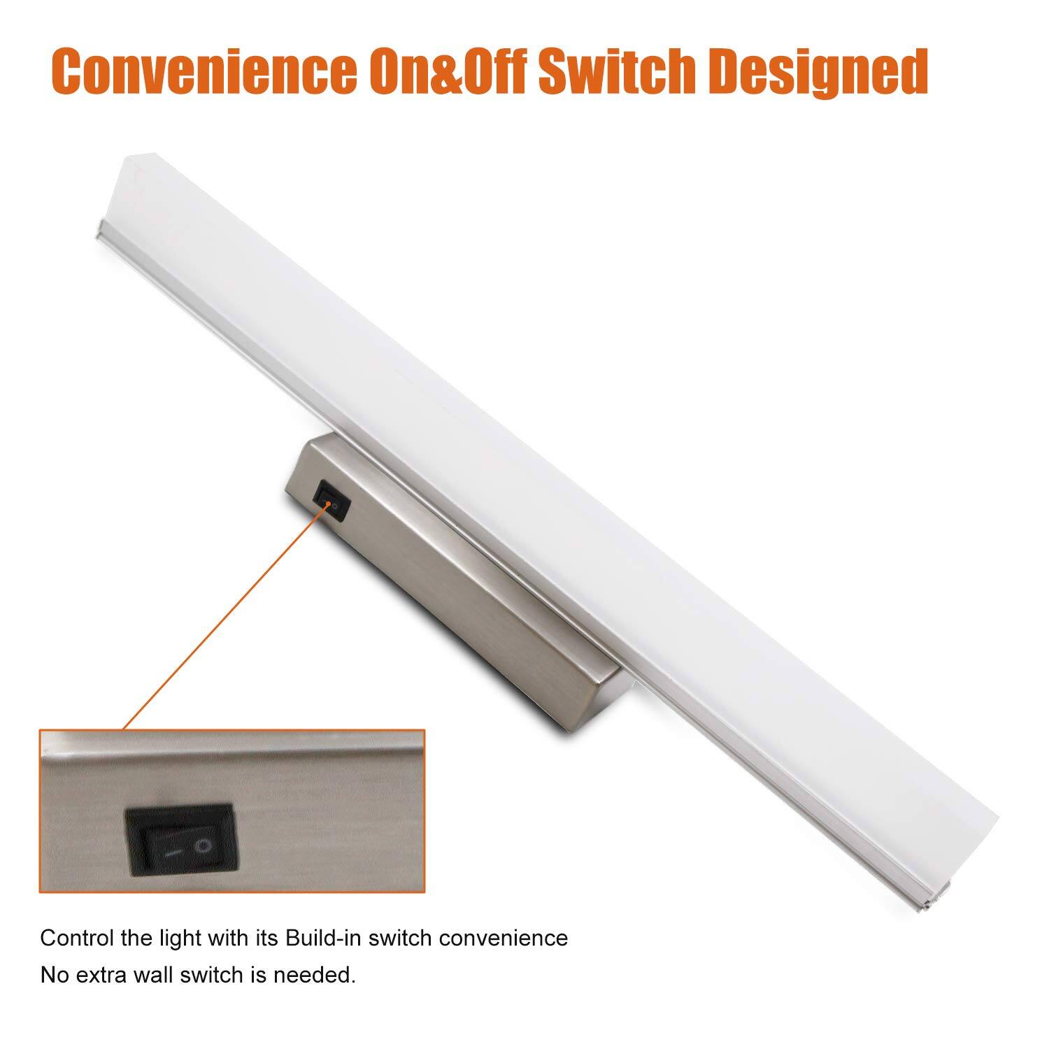 Convenience On&Off Switch Designed

Control the light with its Build-in switch convenience. No extra wall switch is needed.