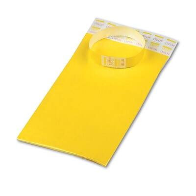 Alt View 1. Advantus - Sequentially Numbered Crowd Control Wristbands, 100/Pack - Yellow.
