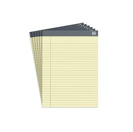 TRU RED - Achieve Notepad, 8.5" x 11.75", Wide Ruled, 50 Sheets/Pad, 6 Pads/Pack - Canary