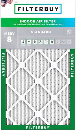 Filterbuy - 12x27x1 MERV 8 Dust & Allergy Defense, Electrostatic Pleated HVAC AC Furnace Air Filters Replacement (1-Pack) - Silver