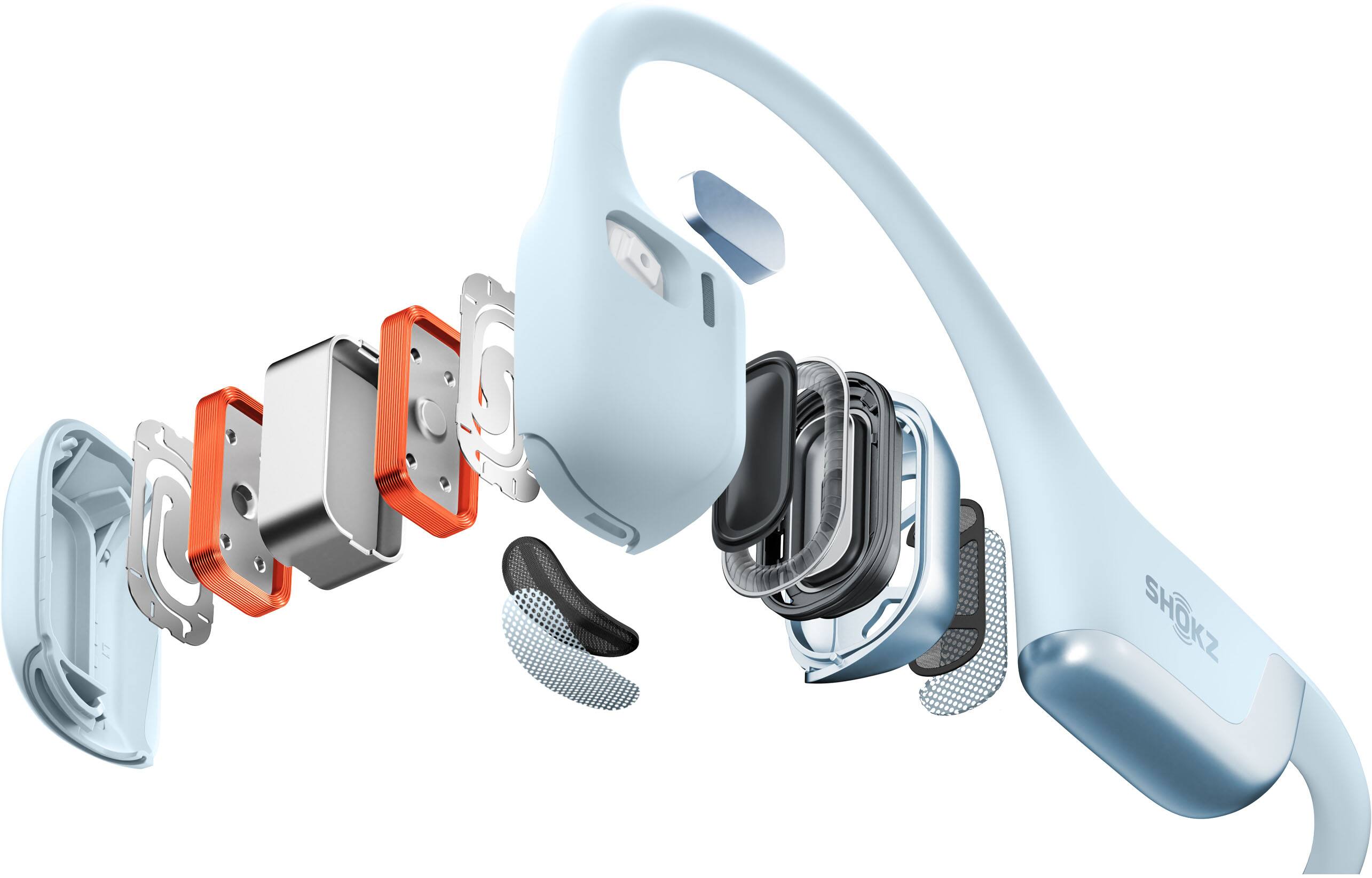 Back. Shokz - OpenRun Pro 2 Mini Wireless Bone Conduction Open-Ear Bluetooth Sports Headphones - Sky Blue.