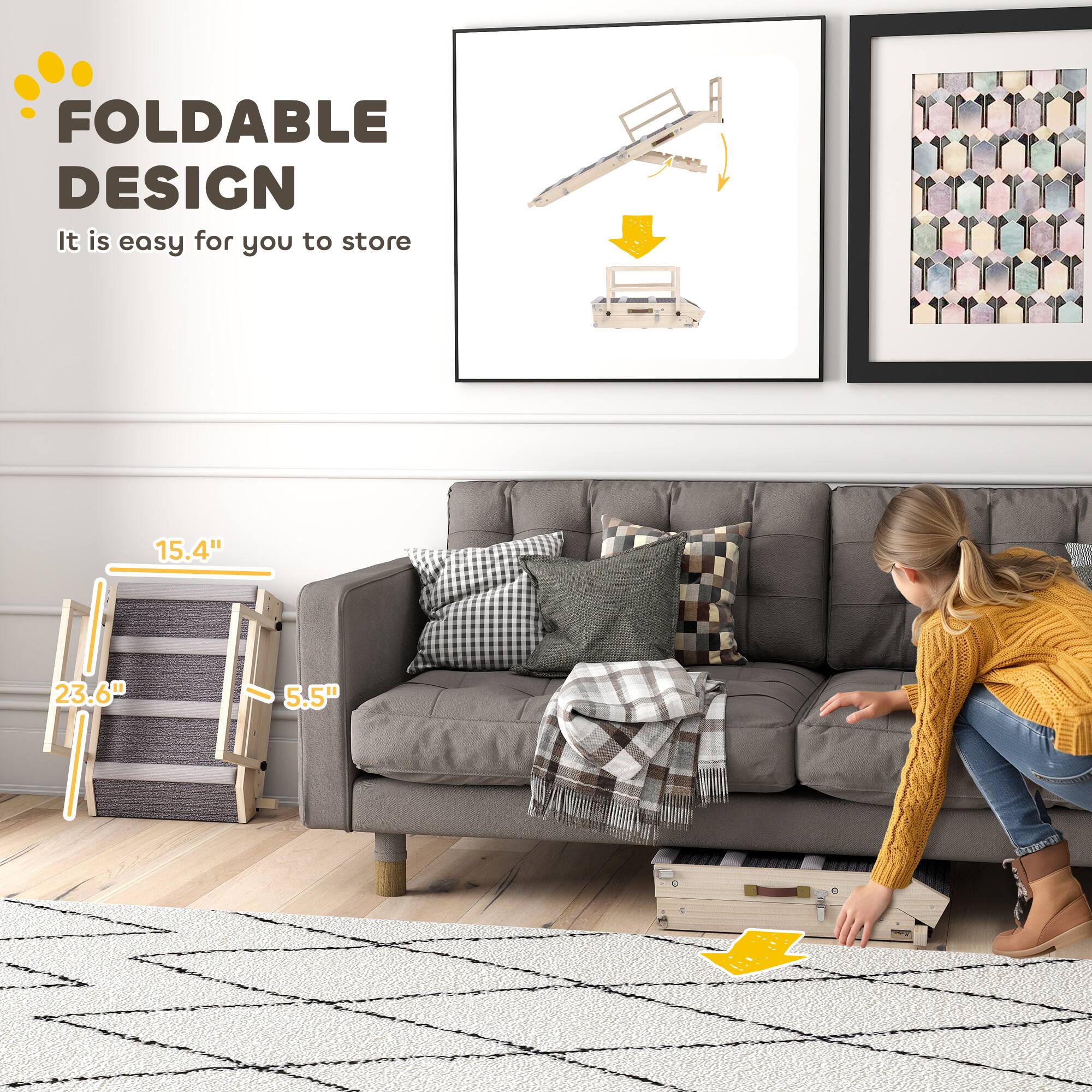 FOLDABLE DESIGN  
It is easy for you to store  

15.4"  
23.6"  
5.5" H