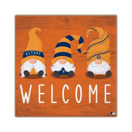 Fan Creations - Houston Astros 10'' x 10'' Welcome Gnomes Sign - Multicolor