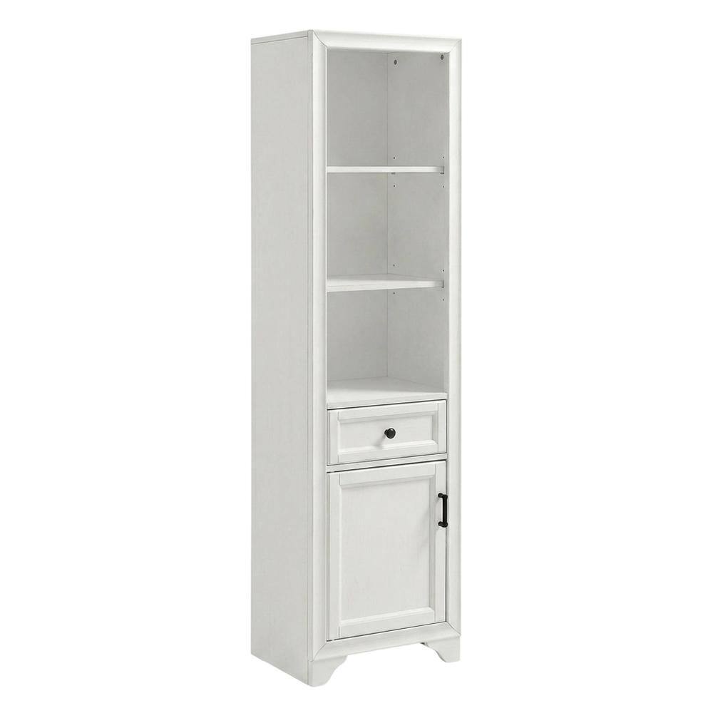 Alt View 1. FurniFact - White linen cabinet with anti-tip hardware and sturdy construction - White.