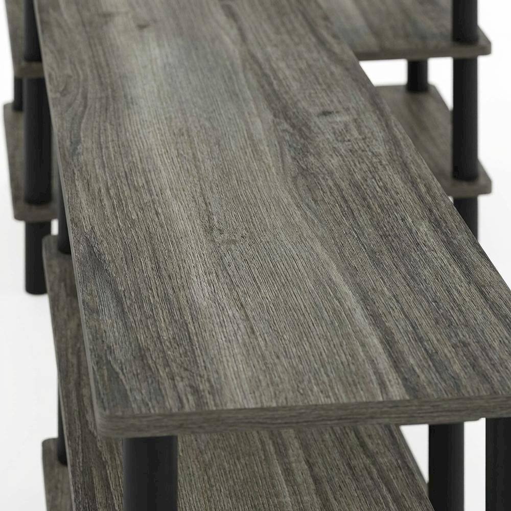 Alt View 4. FurniFact - Wooden TV stand for 80 inch TVs with modern design and sturdy build - Gray Black.