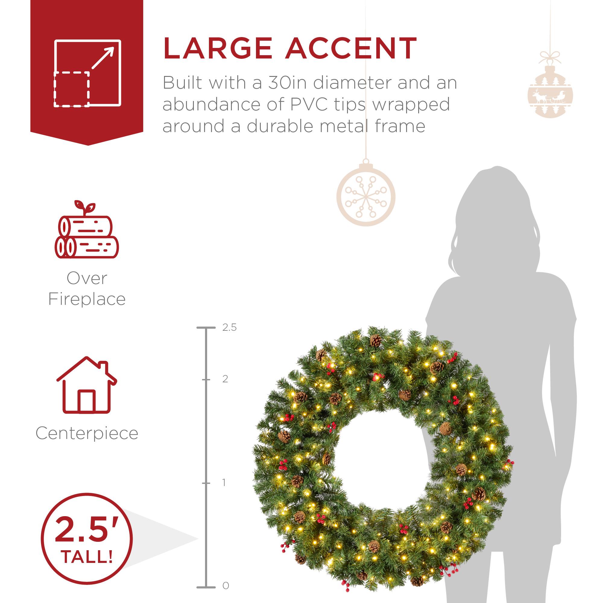 LARGE ACCENT  
Built with a 30in diameter and an abundance of PVC tips wrapped around a durable metal frame  

Over Fireplace  
Centerpiece  

2.5' TALL!