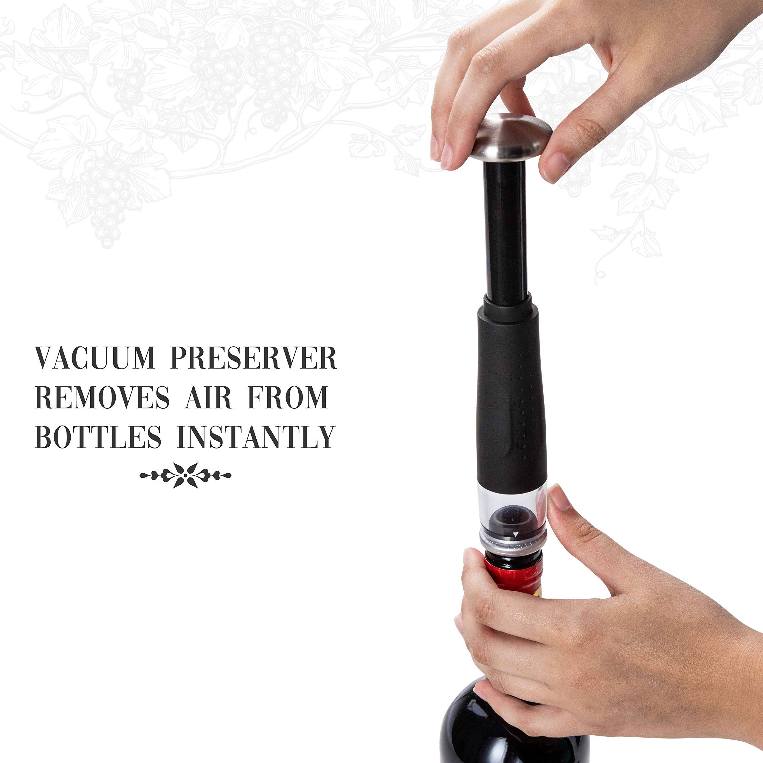 VACUUM PRESERVER REMOVES AIR FROM BOTTLES INSTANTLY