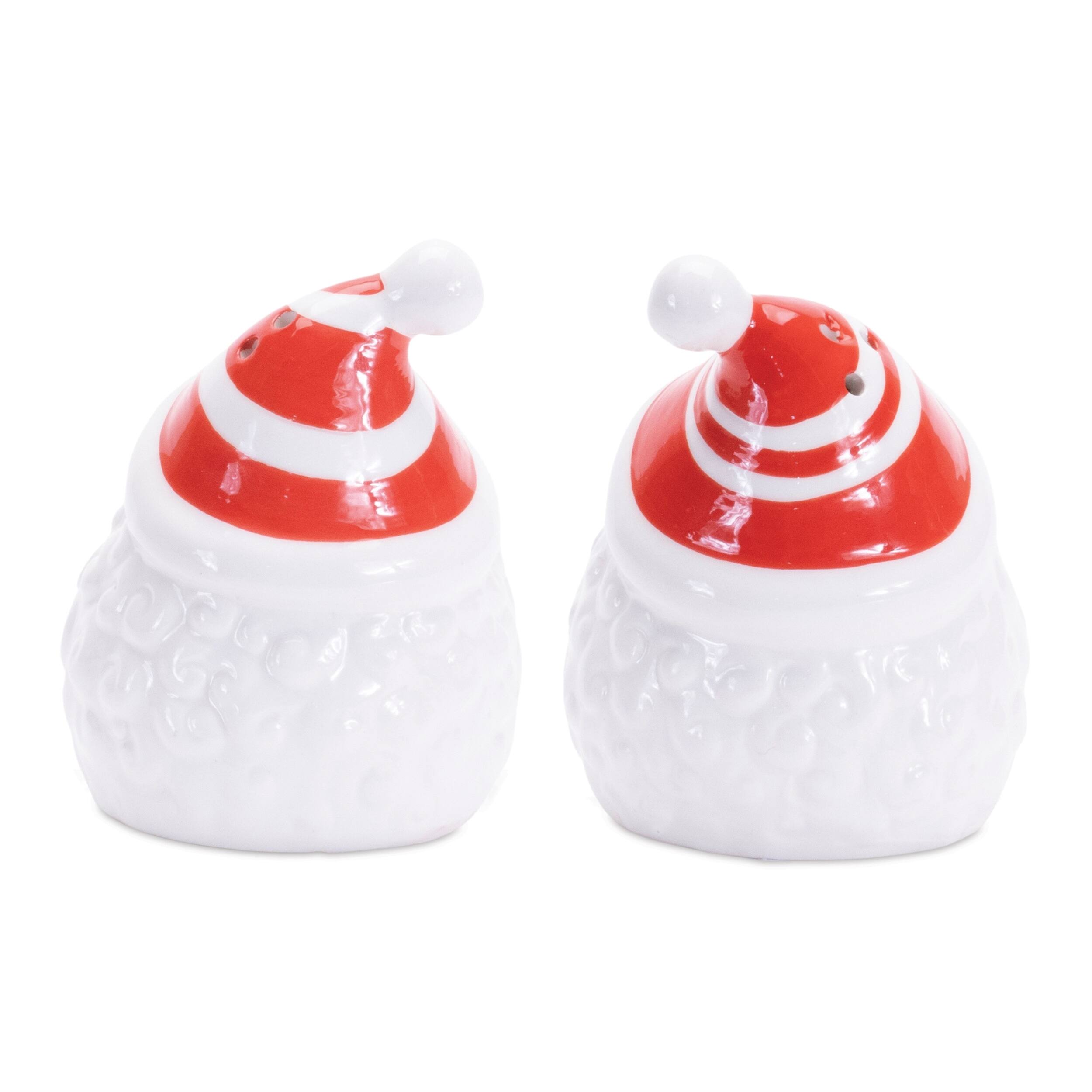 Back. BreeBe - Traditional Santa Salt and Pepper Shaker (Set of 2) - Red, White.