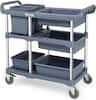Front. Winado - Heavy Duty 3 Shelf Utility Cart Service Cart with Wheels, Large Storage Space, Ergonmic Handle for Hotel and Restaurant - Gray.