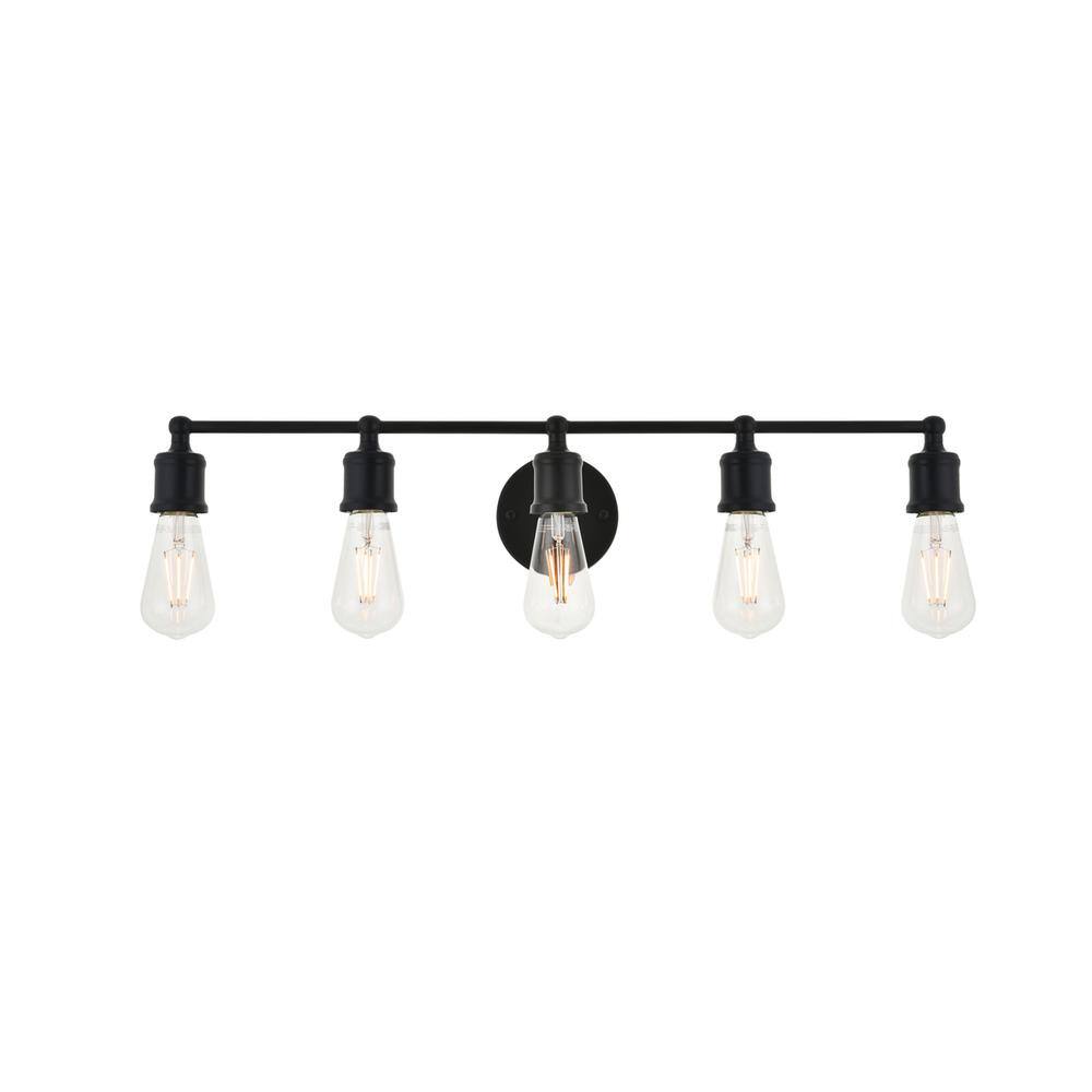 Alt View 9. Living District - Serif 5 light black Wall Sconce - Black.