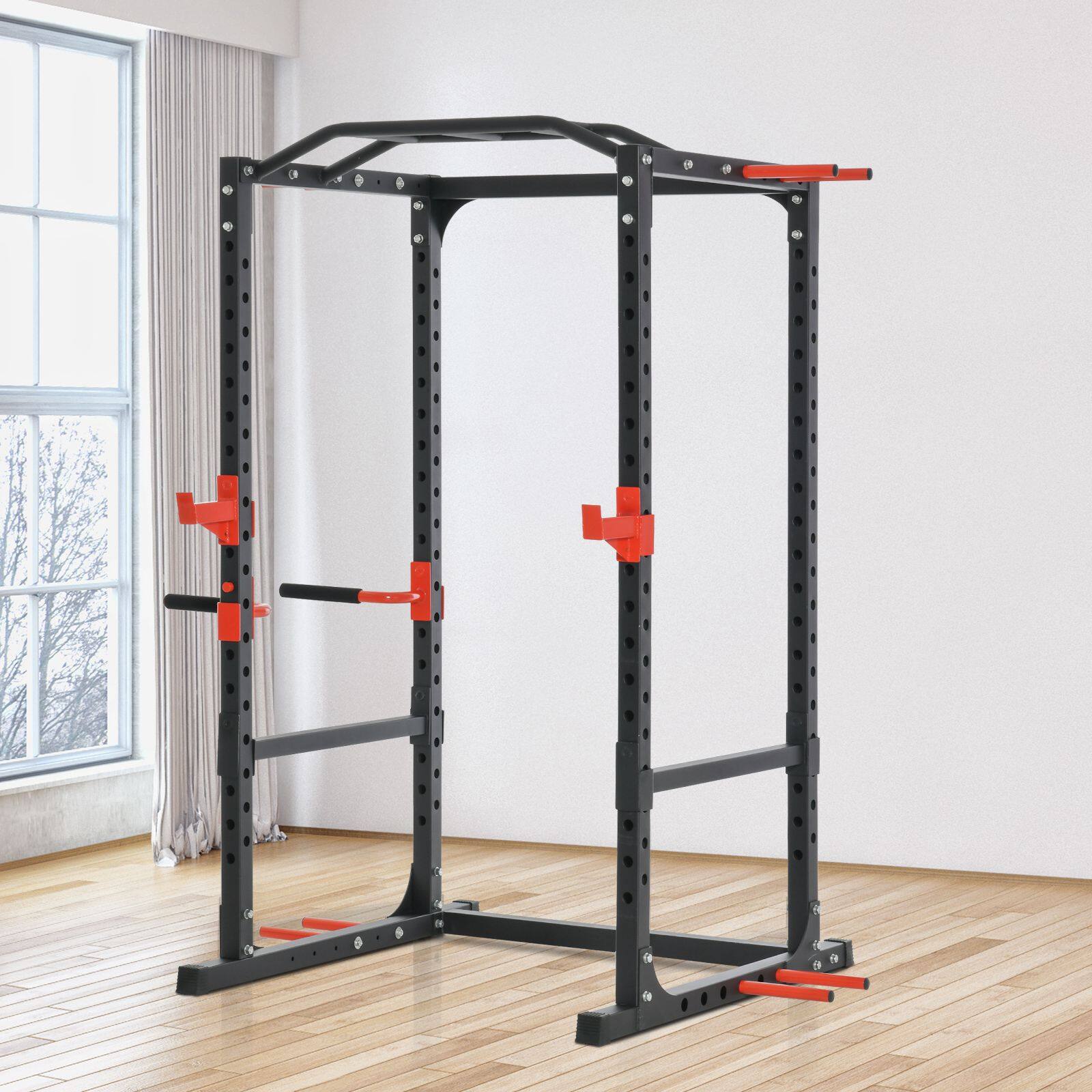 Alt View 1. Soozier - Tower Pull Up Bar Squat Rack Power Cage At Home Workout Equipment - Black.