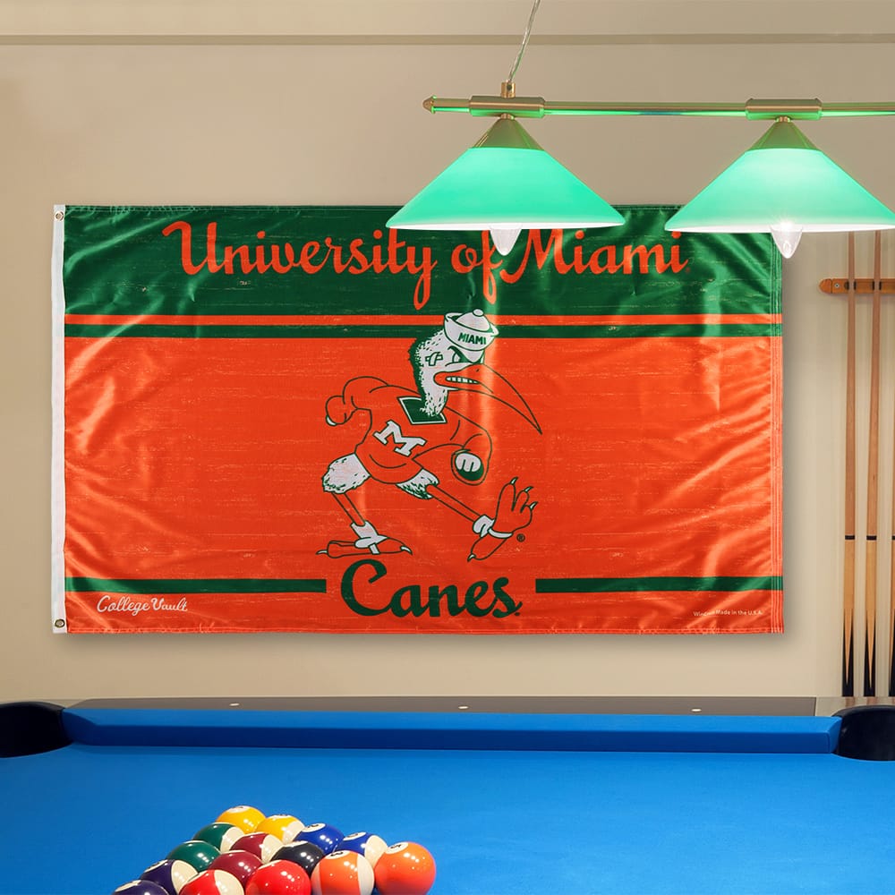 WinCraft - Miami Hurricanes College Vault Logo Deluxe Single-Sided 3' x 5' Flag - Multicolor