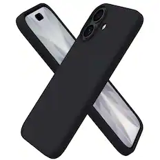 Front. Ornarto - ORNARTO Designed for iPhone 17 Case 6.3", Liquid Silicone Soft Gel Rubber Shockproof Protective Case-Black - Black.