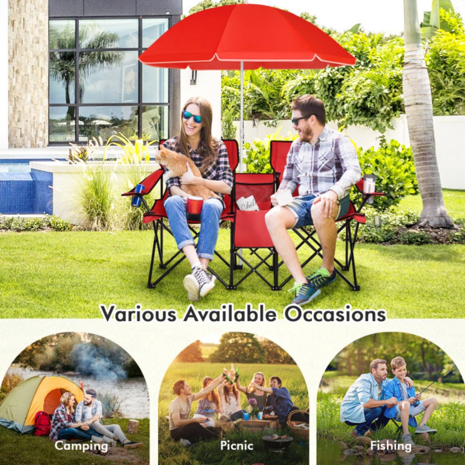 Various Available Occasions

Camping  
Picnic  
Fishing
