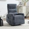 Front. Boyel Living - Blue Chenille Fabric Heat Massage Manual Recliner Chair with Rocker and Swivel for Living Room - Blue.