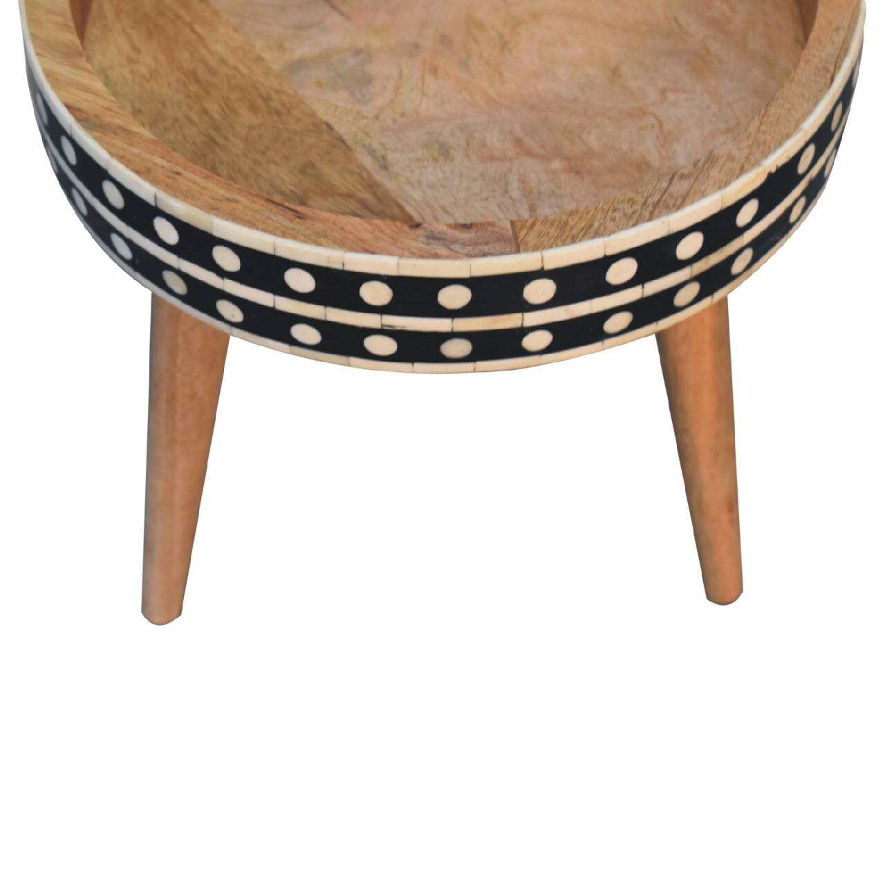 Alt View 5. Artisan Furniture - Artisan Furniture Solid Wood Mini Pattern Nordic End Table, Brown - Brown.