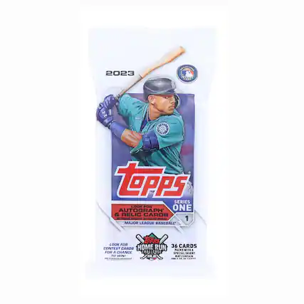 2023 Topps Series One
Major League Baseball
Look for Autograph & Relic Cards
36 Cards per Pack with a Special Insert
Home Run Challenge: Look for Contest Cards for a Chance to Win!
Only 29-34 Cards per Pack