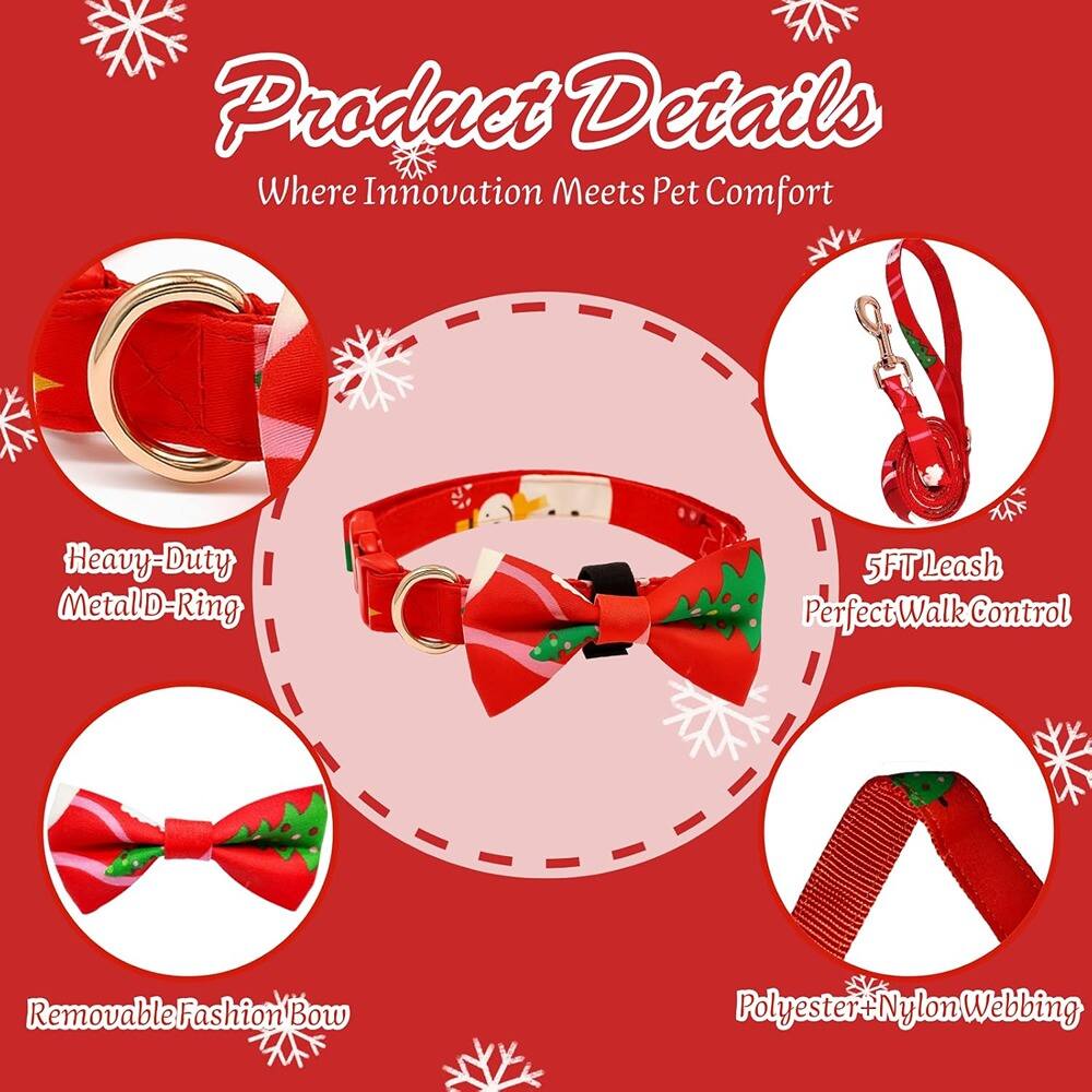 Product Details  
Where Innovation Meets Pet Comfort  

- Heavy-Duty Metal D-Ring  
- 5FT Leash  
- Perfect Walk Control  
- Removable Fashion Bow  
- Polyester + Nylon Webbing