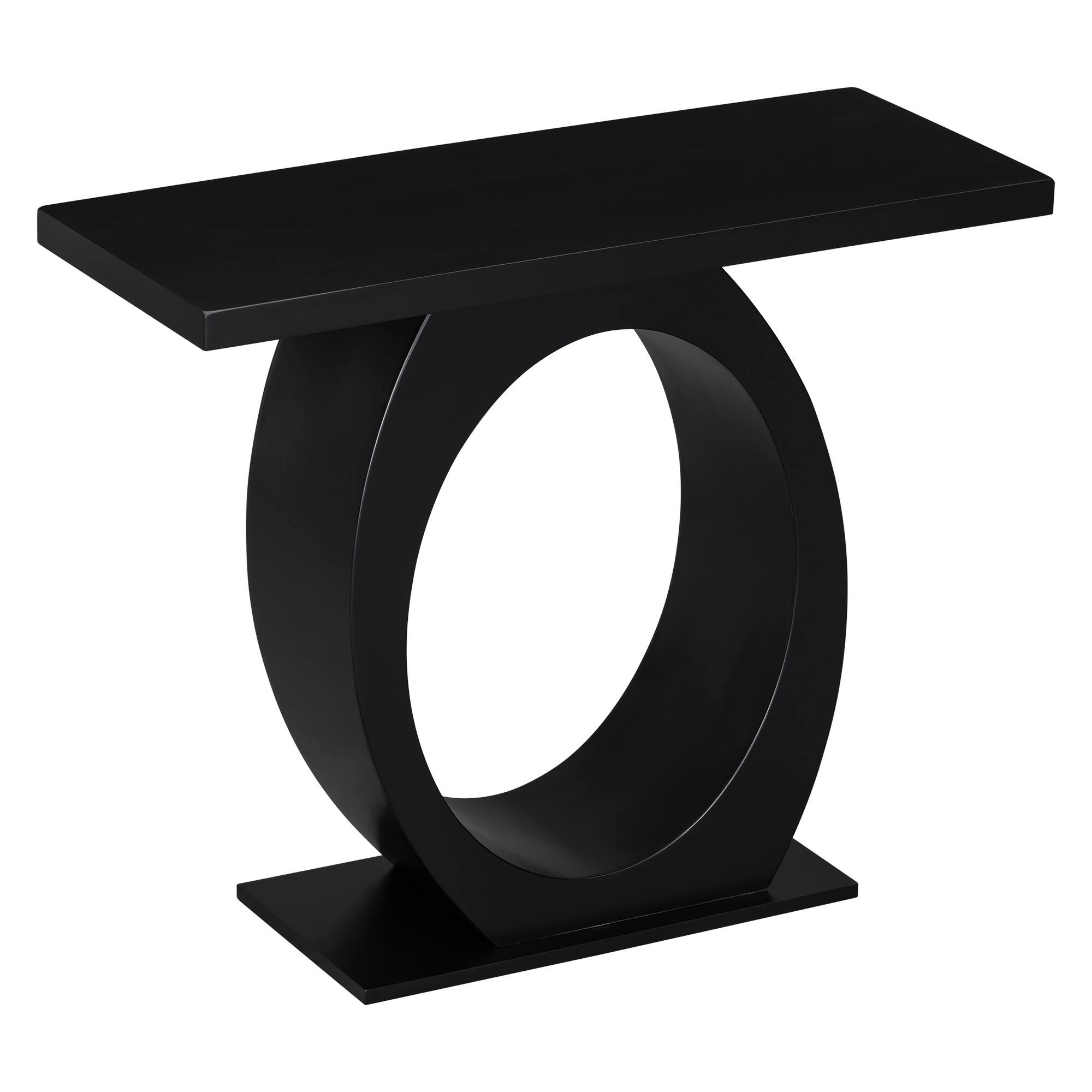 Alt View 7. Spaco - Spaco Modern Entryway Console Table with Egg Shaped Base, Sleek Design for Enhanced Stability in Living Room or Bedroom - Black.