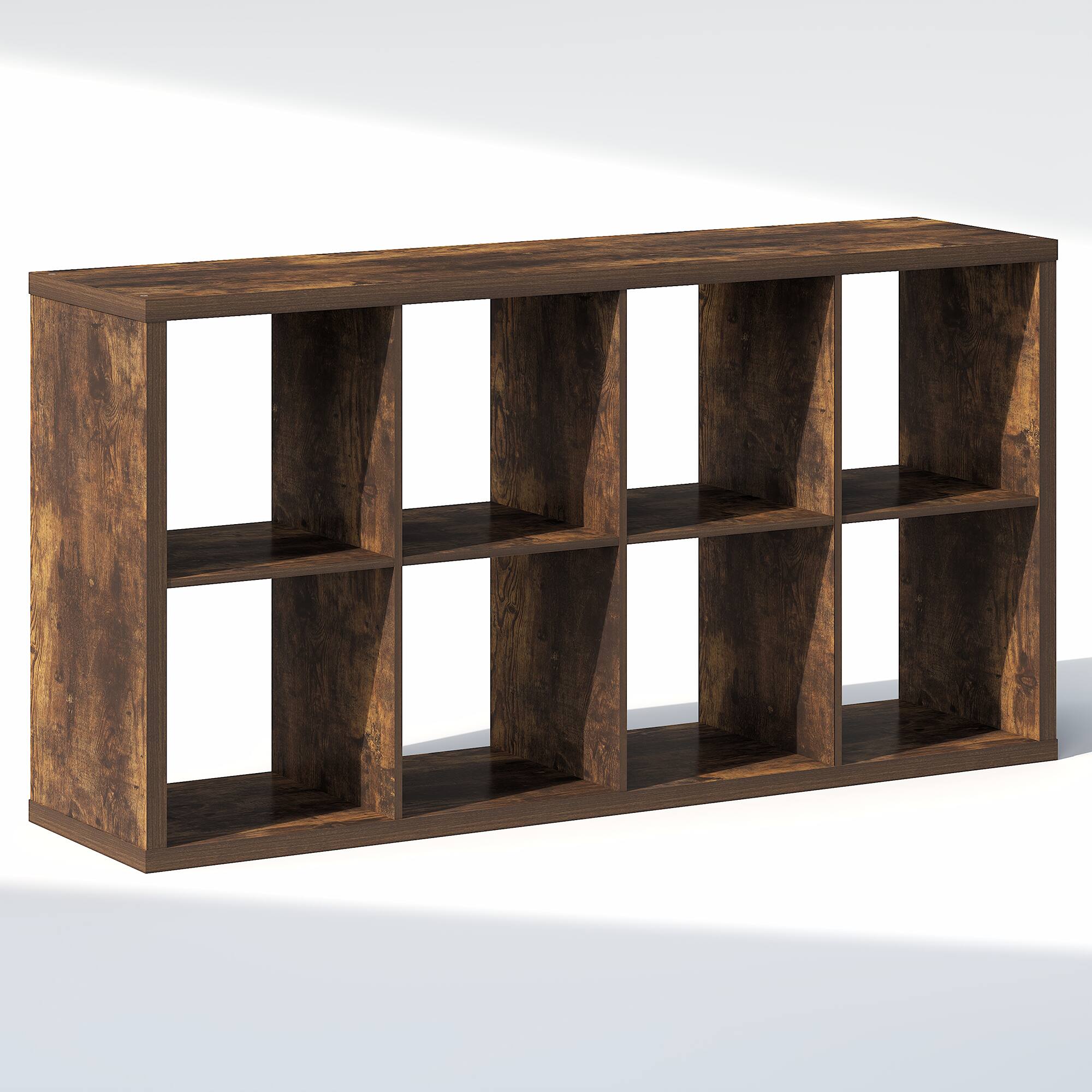 Alt View 4. Furinno - CUBIC Closet Organizers, 8-Cube Closet Organizer, Open Shelf, Extra Thick Frame, for Wardrobe, Bedroom, Living Room - Amber Pine.