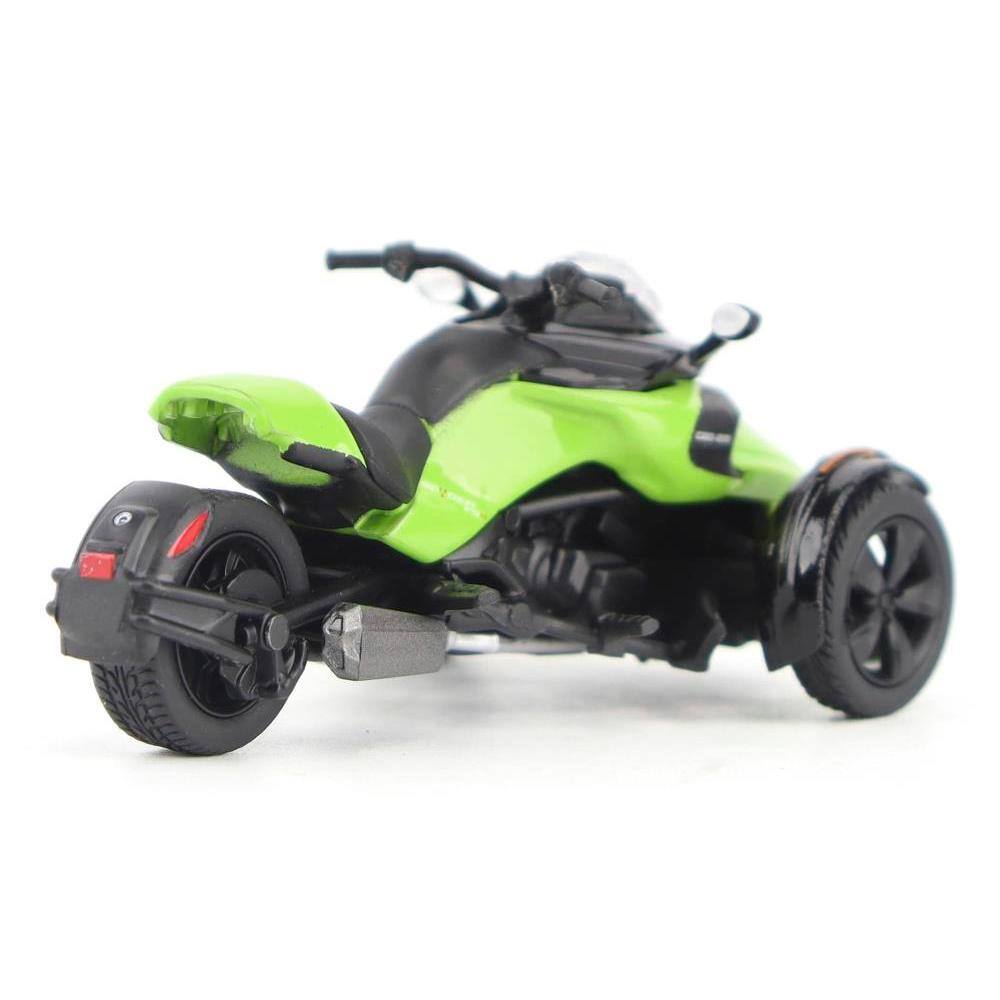 Left. BRP Models - Can-Am Spyder F3-S Special 3-Wheel Motorcycle Manta Green 1/32 Diecast Model by BRP Models - Green.