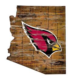 Fan Creations - Arizona Cardinals 23.5" x 23.5" Distressed State with Logo Sign - Multicolor