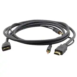 Kramer - Electronics C-MHMA/MHMA Flexible High-Speed HDMI Male Cable with Ethernet & 3.5mm Stereo Audio Cable, 3'