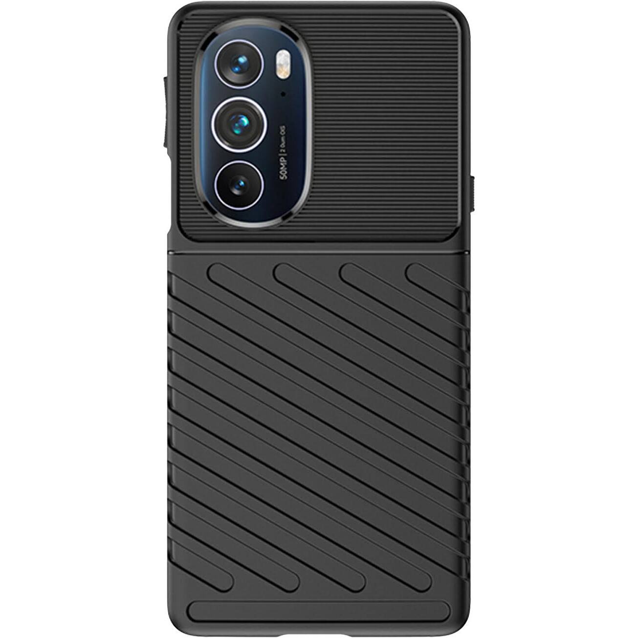 Front. SaharaCase - Anti-Slip Series Case for Motorola Edge+ (2022) - Black.