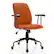 Front. Costway - Velvet Swivel Adjustable Office Chair with Wooden Armrests - Orange.