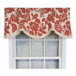 RLF Home - Modern Design Classic Lovebird Cornice Style Window Valance 50" x 17" - Orange