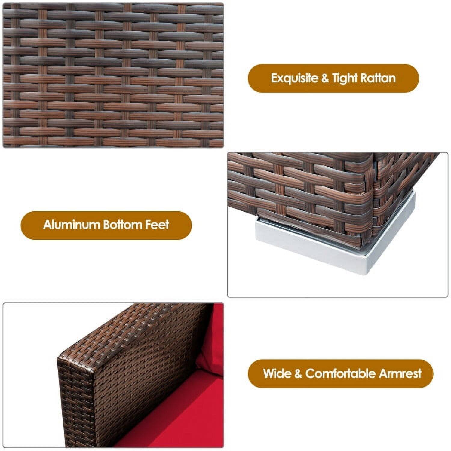 Exquisite & Tight Rattan  
Aluminum Bottom Feet  
Wide & Comfortable Armrest