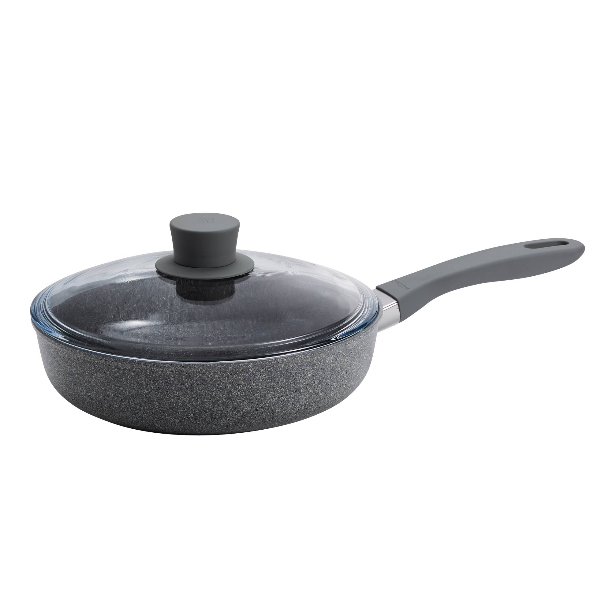 Front. ZWILLING - ZWILLING Parma Plus Ceramic 2.6-qt Aluminum Ceramic Nonstick Sauté Pan with Lid - Grey.