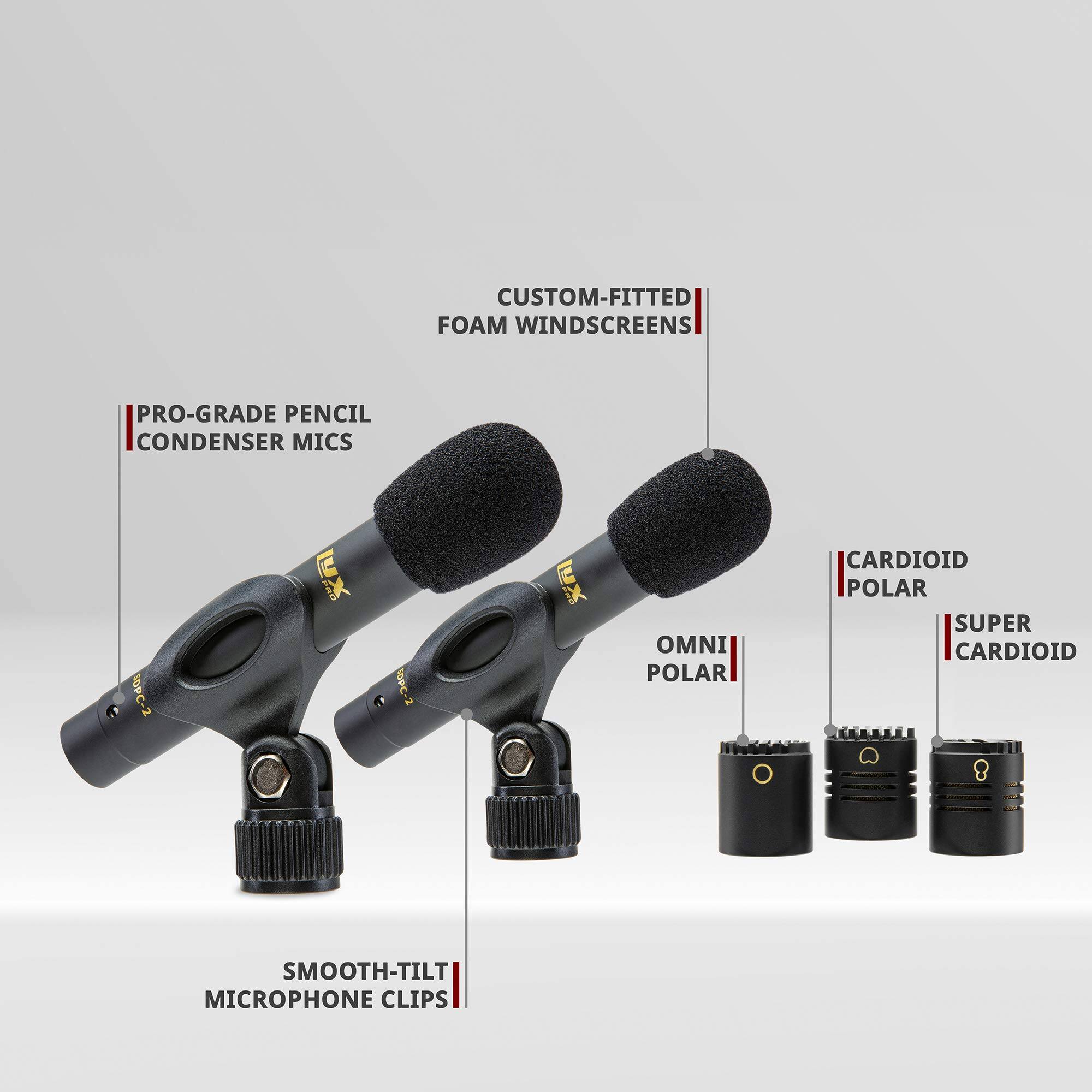 CUSTOM-FITTED FOAM WINDSCREENS  
PRO-GRADE PENCIL CONDENSER MICS  
10-2 Xm B PC-5  
OMNI POLAR  
CARDIOID POLAR  
SUPER CARDIOID  
SMOOTH-TILT MICROPHONE CLIPS