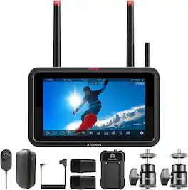 Atomos - Ninja TX 5.2" Camera-Cloud Monitor with Power Kit & Hot Shoe Mount Bundle - Black