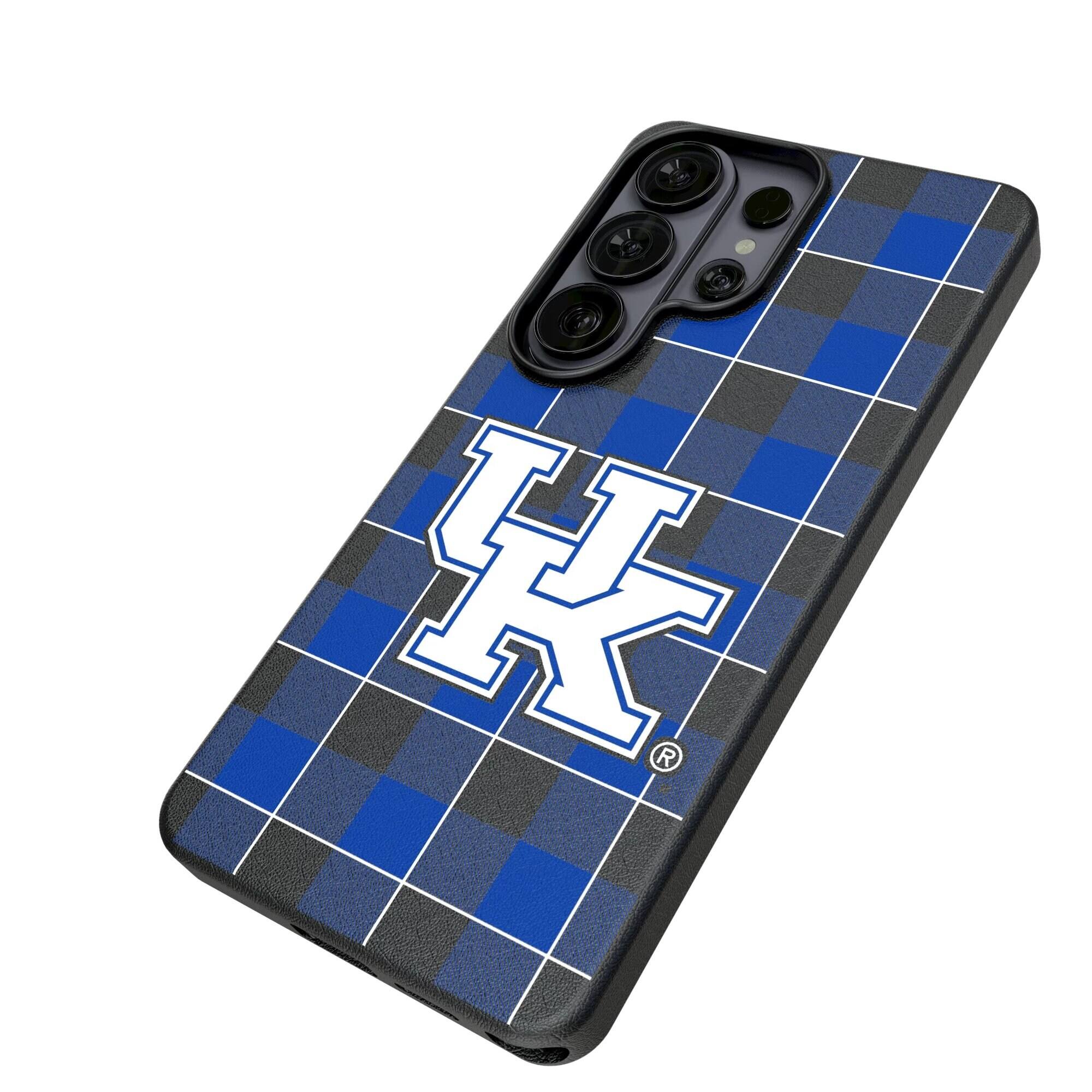 Alt View 1. Keyscaper - Kentucky Wildcats Plaid Galaxy Magnetic Bump Case - S26 Ultra - Black.