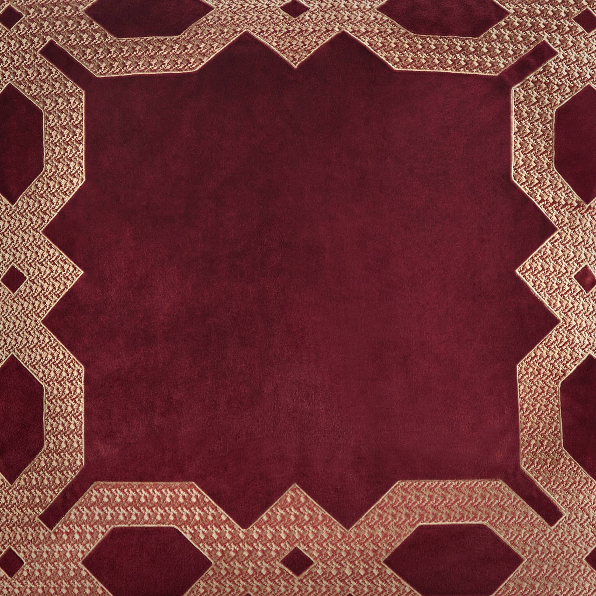 Alt View 5. Gracie Mills - Gracie Mills Mallor Geometric Embroidered Velvet European Pillow Sham - Burgundy.