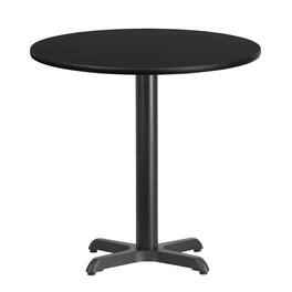 Emma + Oliver - 30" Round Laminate Table Top with 22"x22" Table Height Base - Black