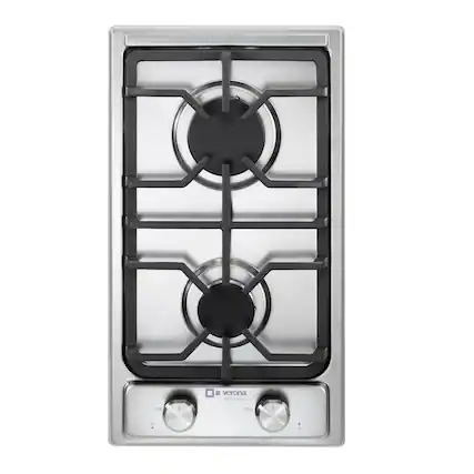 Front. Verona - Verona 12" Designer Gas Cooktop with 2 Sealed Burners in Stainless Steel - Stainless Steel.