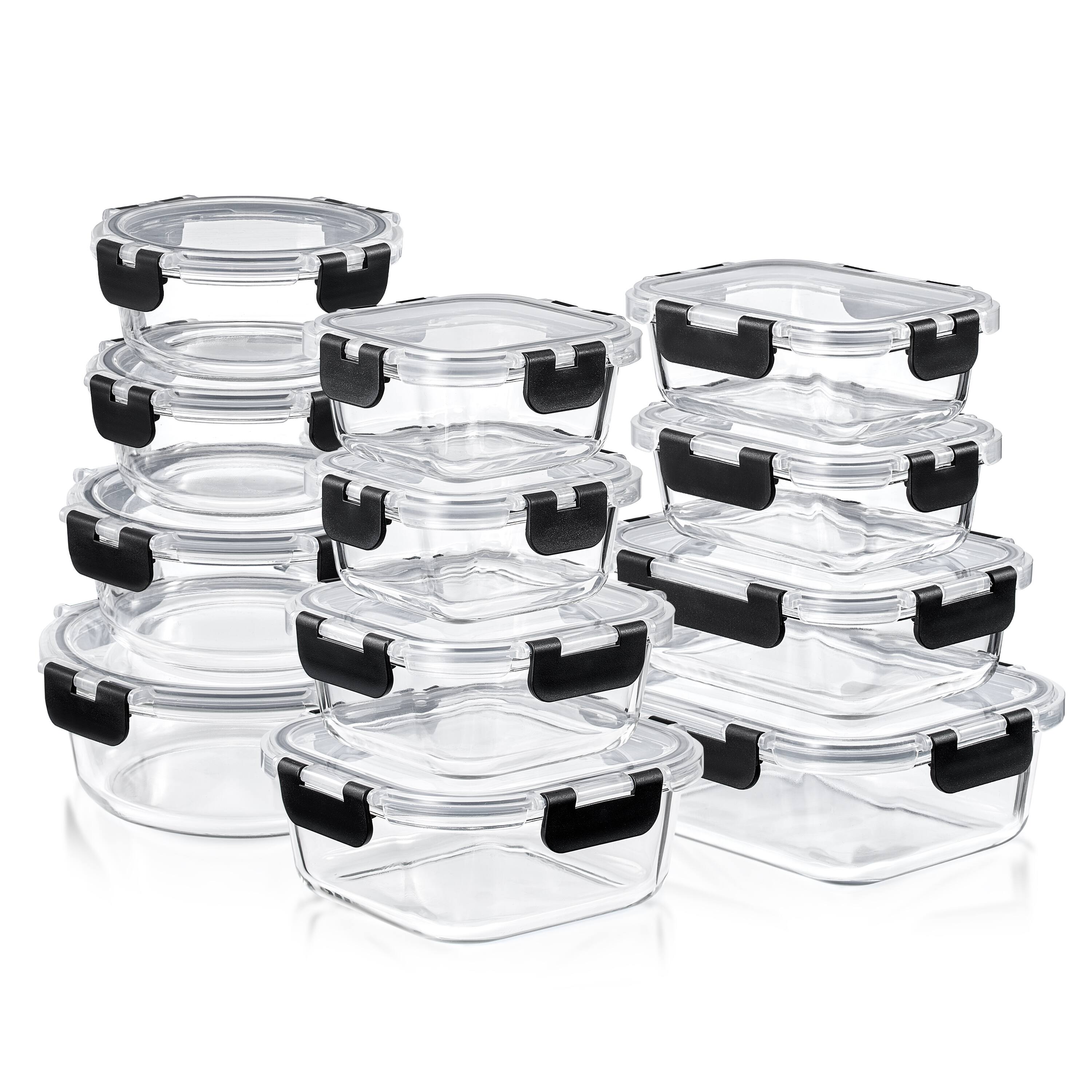 Back. Sorbus - Sorbus 24-Piece Glass Food Storage Containers with Lids - Airtight, Microwave, Fridge, Dishwasher, Oven Safe - Clear.