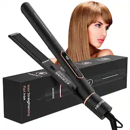NEXPURE - 1 inch Flat Iron, 2 in 1 Hair Straightener & Curling Iron Styling Tool, Fast Heat-Up, Universal Voltage