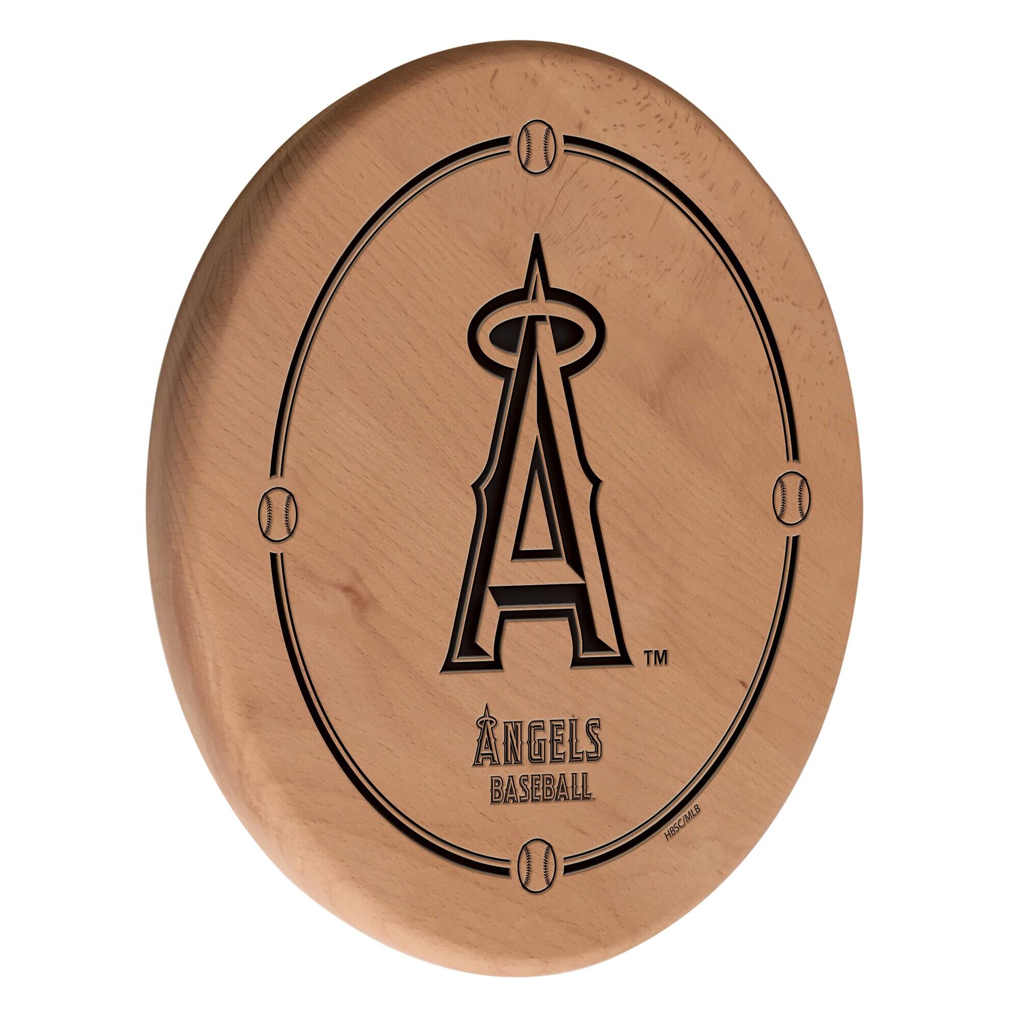 Natural Los Angeles Angels 13" Laser Engraved Solid Wood Sign