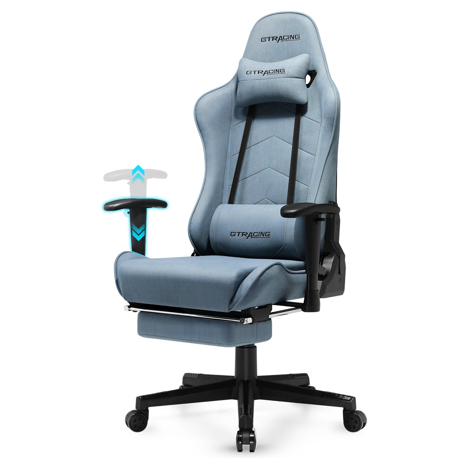 GTPlayer - Gaming Chair Racing Style Computer Chair Stylish High Back Chair - Blue