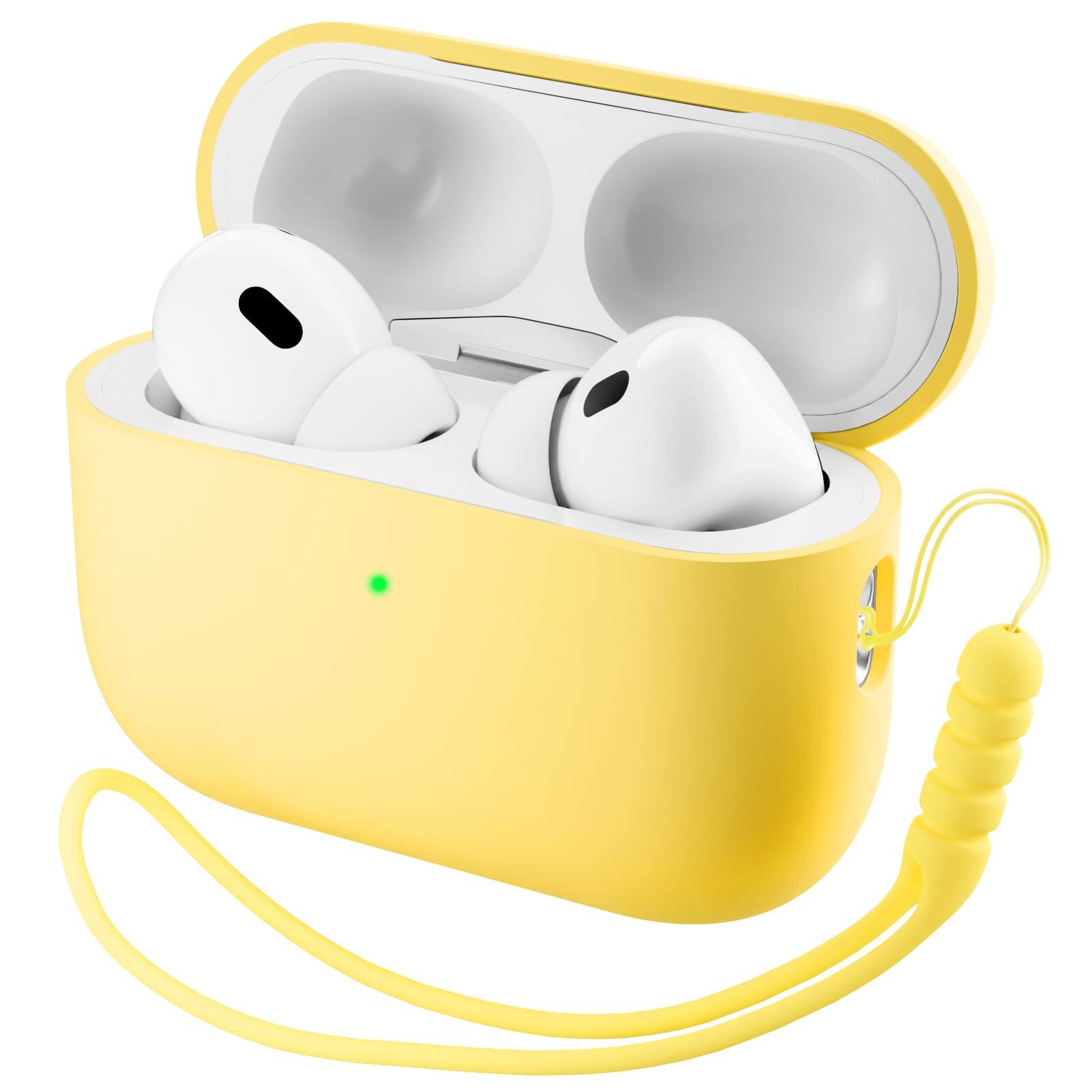 Front. Ornarto - ORNARTO Compatible with AirPods Pro 3 Case,Full Protective Silicone with Front LED Visible Skin Case-Buttercream Yellow - Buttercream Yellow.