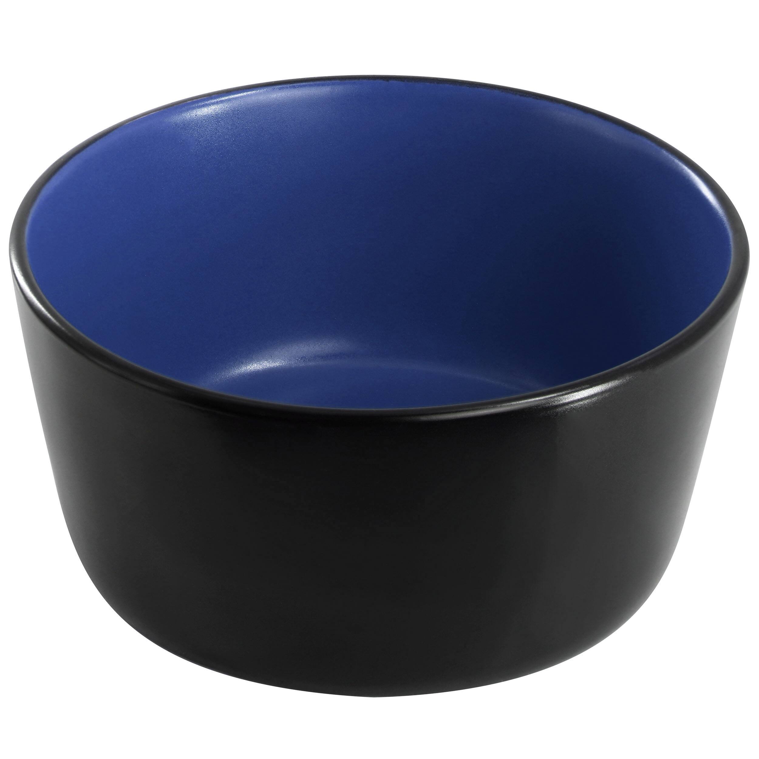 Alt View 4. Elama - Elama Bacarra 16 Piece Stoneware Dinnerware Set in Two Tone Black and Blue - Black and Blue.