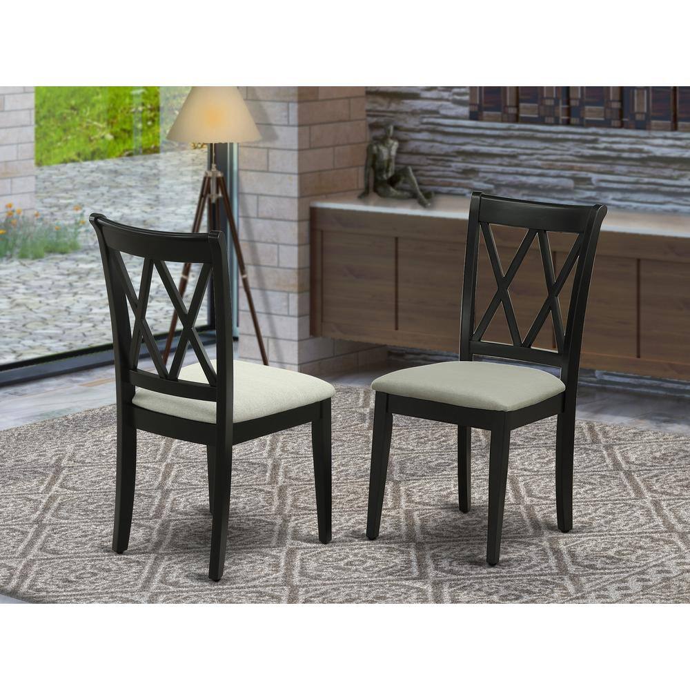Angle. East West Furniture - Dining Chair Black - Brown.